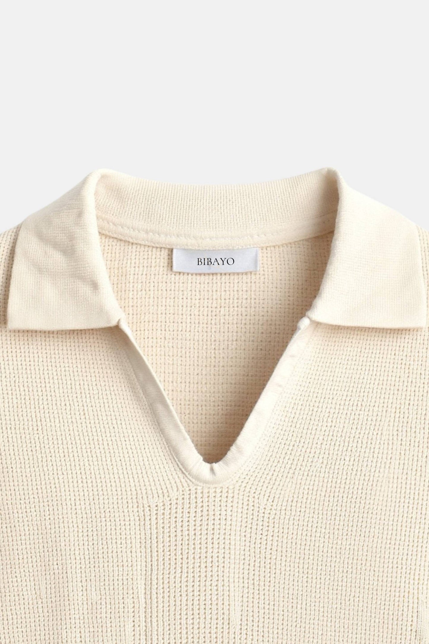 Old Money Casual Korte Mouw Strik Hoogstretch Polo T-Shirt