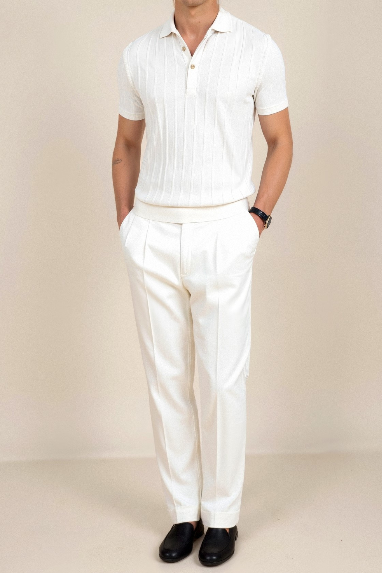 Old Money Verticaal Gestreept Chic Button-Up Polo T-Shirt