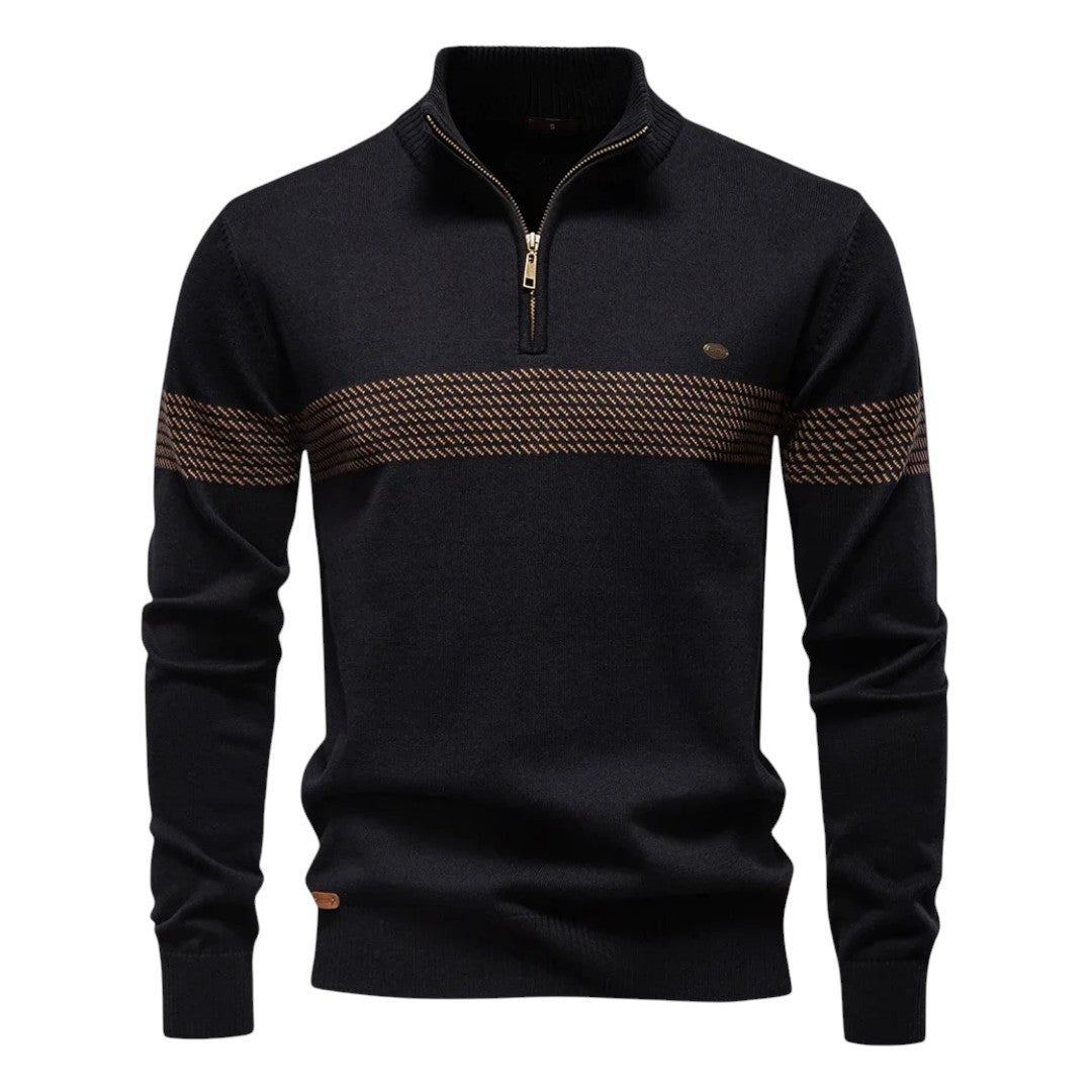 Gérald™ | Gestreepte Zip-Up Trui
