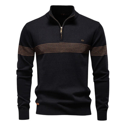 Gérald™ | Gestreepte Zip-Up Trui