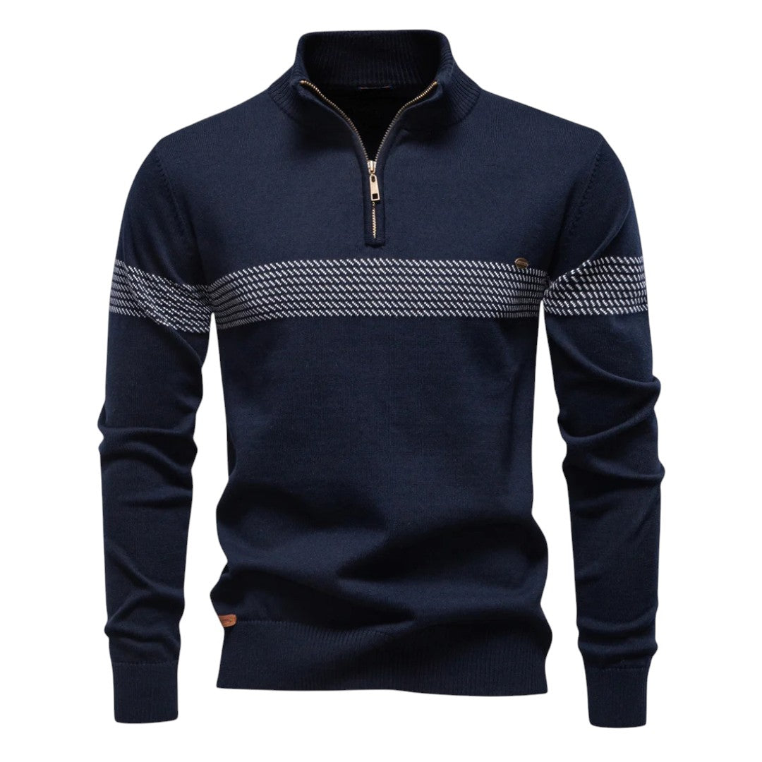 Gérald™ | Gestreepte Zip-Up Trui