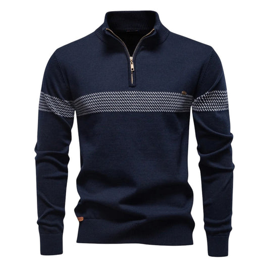 Gérald™ | Gestreepte Zip-Up Trui